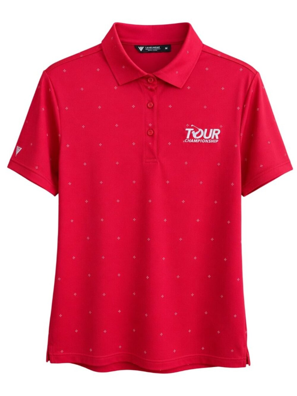Tour Championship Levelwear Red Polo Shirt Size L 100% Polyester Lightweight